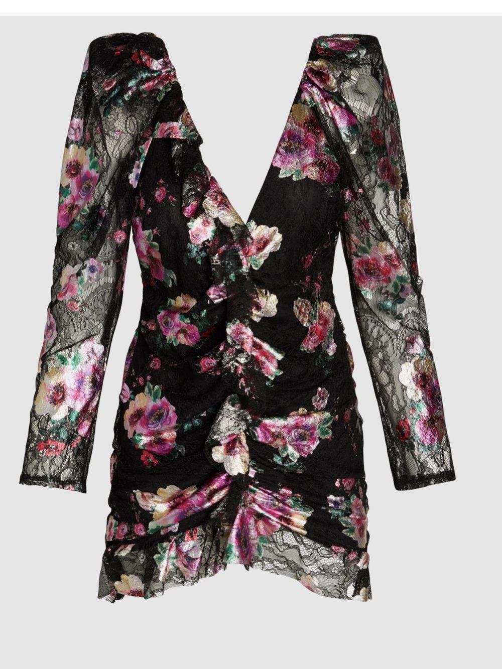 For Love & Lemons Black Floral Lace Mini Dress size S